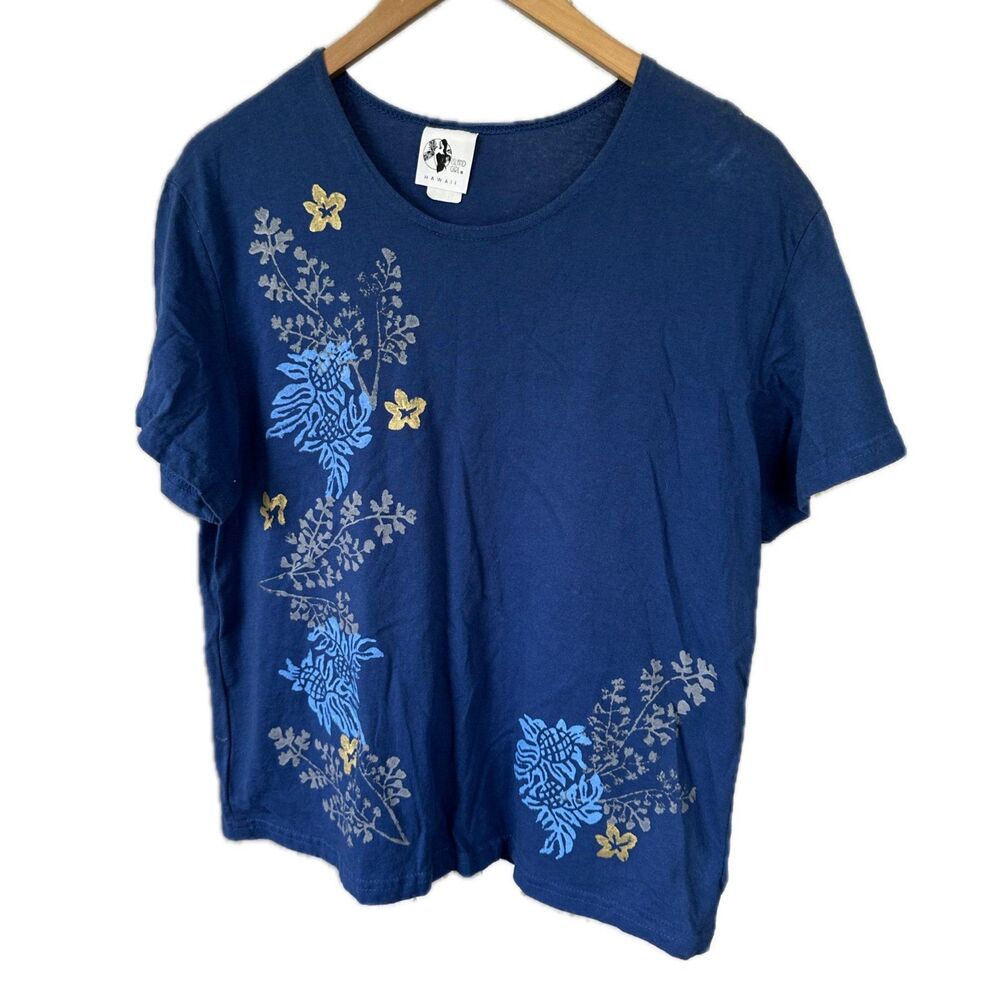 Island Girl Hawaii Women's Hand Painted Stenciled Hawaiian Tropical T-Shirt M